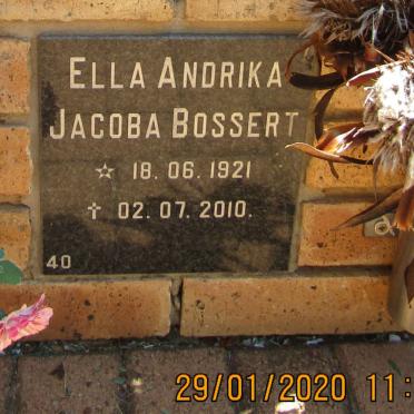 BOSSERT Ella Andrika Jacoba 1921-2010