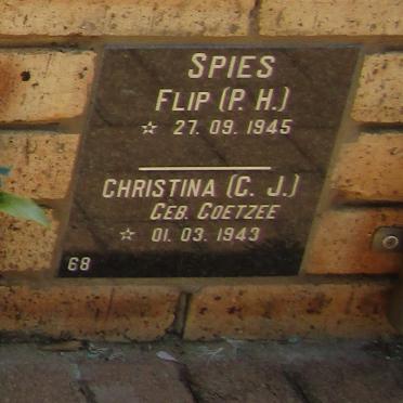 SPIES P.H. 1945- &amp; Christina J. COETZEE 1943-