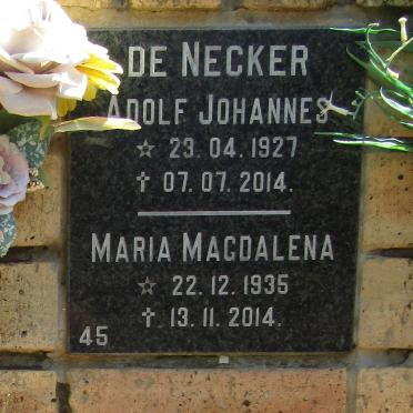 NECKER Adolf Johannes, de 1927-2014 &amp; Maria Magdalena 1935-2014