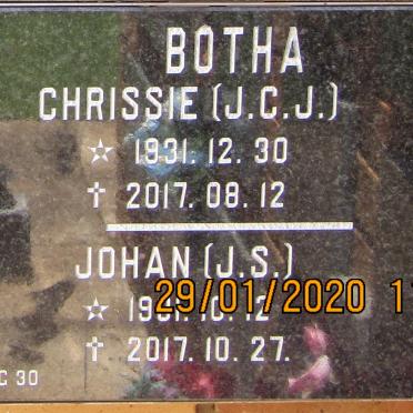 BOTHA J.S. 1931-2017 &amp; J.C.J. 1931-2017