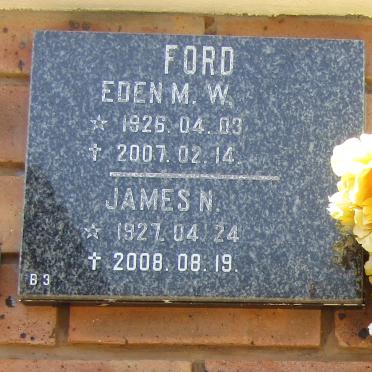 FORD James N. 1927-2008 &amp; Eden M.W. 1926-2007