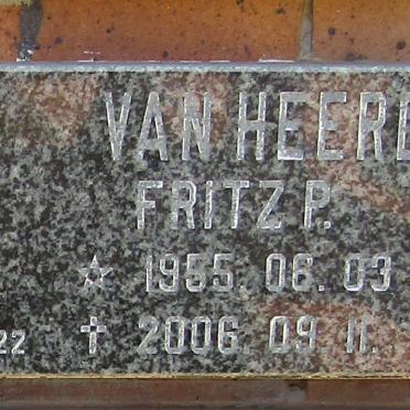 HEERDEN Fritz P., van 1955-2006