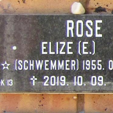 ROSE E. nee SCHWEMMER 1955-2019