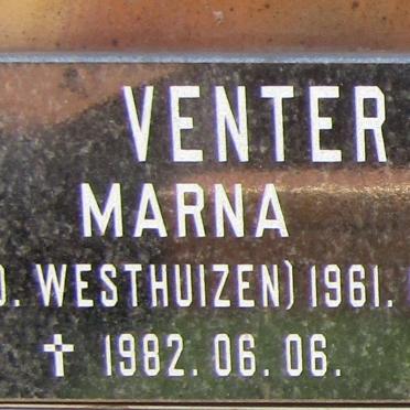 VENTER Marna nee v.d. WESTHUIZEN 1961-1982