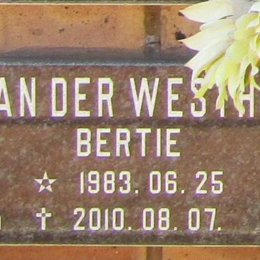 WESTHUIZEN Bertie, van der 1983-2010