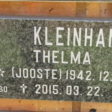 KLEINHANS Thelma nee JOOSTE 1942-2015