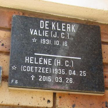 KLERK J.C., de 1931 - &amp; H.C. COETZEE 1935-2015