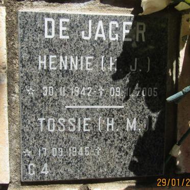 JAGER H.J., de 1942-2005 &amp; H. M. 1945-