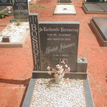 BOSHOFF Hendrik Johannes 1924 - 1992