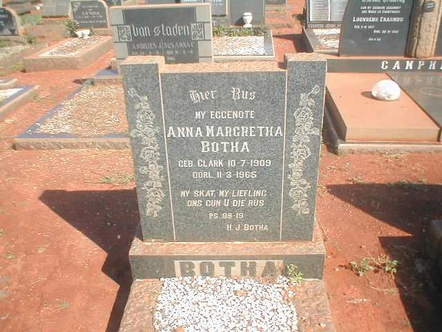 BOTHA Anna Margretha nee CLARK 1909-1965