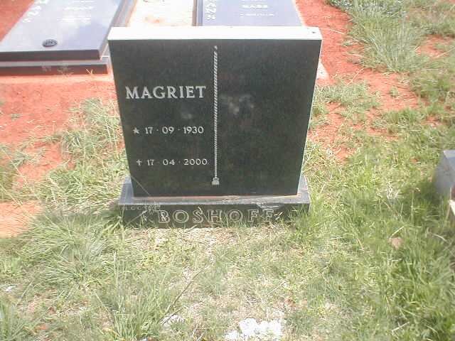 BOSHOFF Magriet 1930-2000