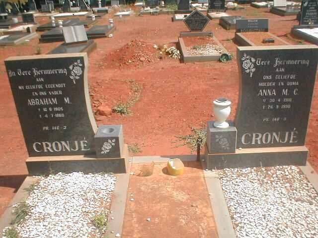 CRONJE Abraham M. 1905-1980 &amp; Anna M.C. 1910-1990