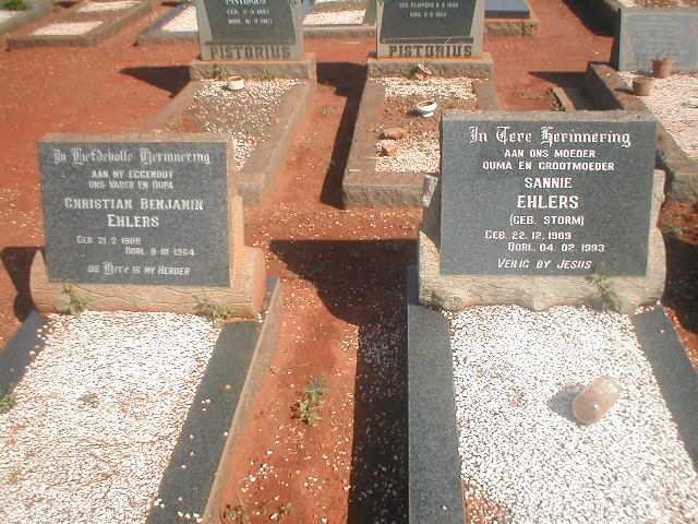 EHLERS Christian Benjamin 1909-1964 &amp; Sannie STORM 1909-1993