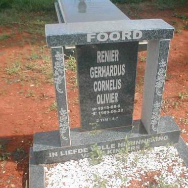 FOORD Reinier Gerhardus Cornelis Olivier 1915-1999