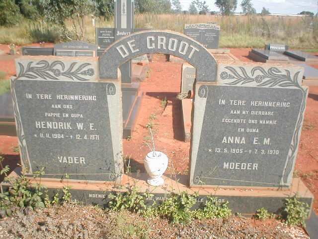 GROOT Hendrik W.E., de 1904-1971 &amp; Anna E.M. 1905-1970