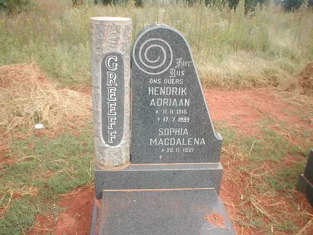 GREEFF Hendrik Adriaan 1916-1999 &amp; Sophia Magdalena 1921-