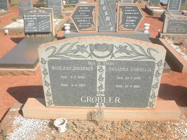 GROBLER Nicolaas Johannes 1899-1967 &amp; Susanna Cornelia 1908-1980
