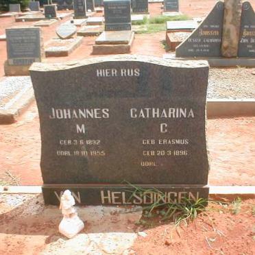 HELSDINGEN Johannes M., van 1892-1955 &amp; Catharina C. ERASMUS 1896-