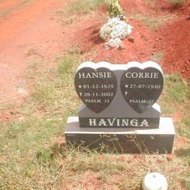 HAVINGA Hansie 1929-2002 &amp; Corrie 1940-