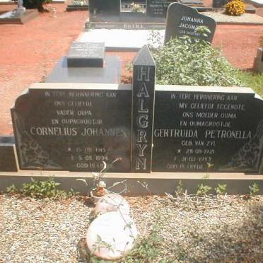HALGRYN Cornelius Johannes 1915-1994 &amp; Gertruida Petronella VAN ZYL 1921-1987