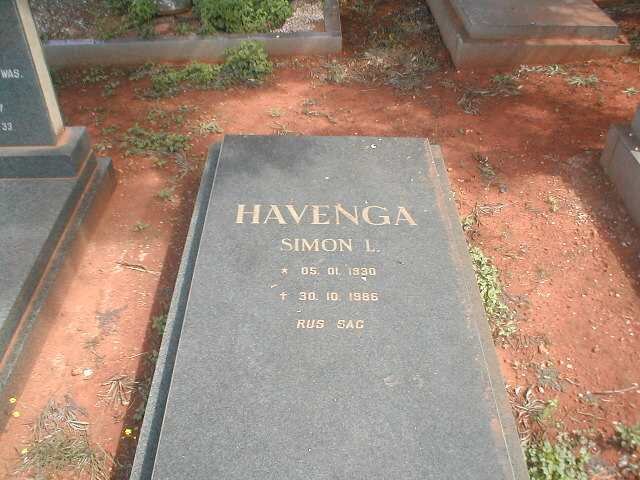 HAVENGA Simon L. 1930-1986