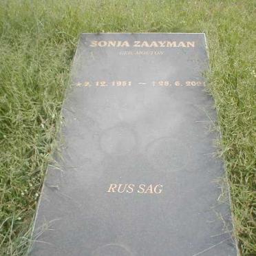 ZAAYMAN Sonja nee MOUTON 1951-2001