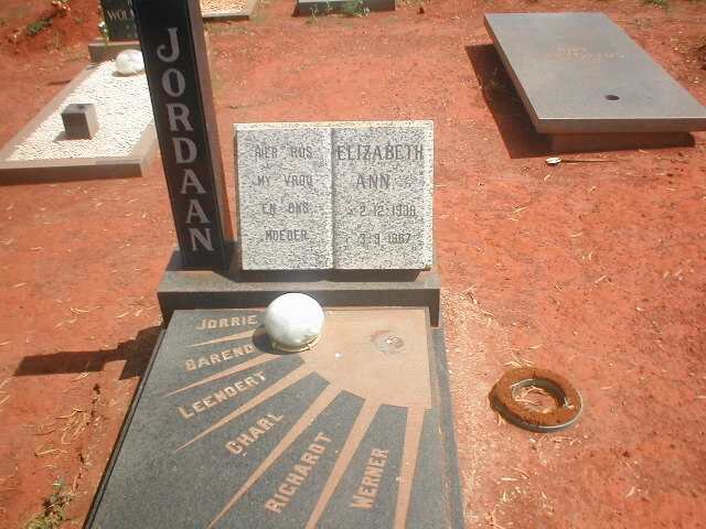 JORDAAN Anne Elizabeth 1939-19??