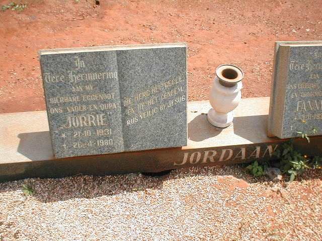 JORDAAN Jorrie 1931-1980