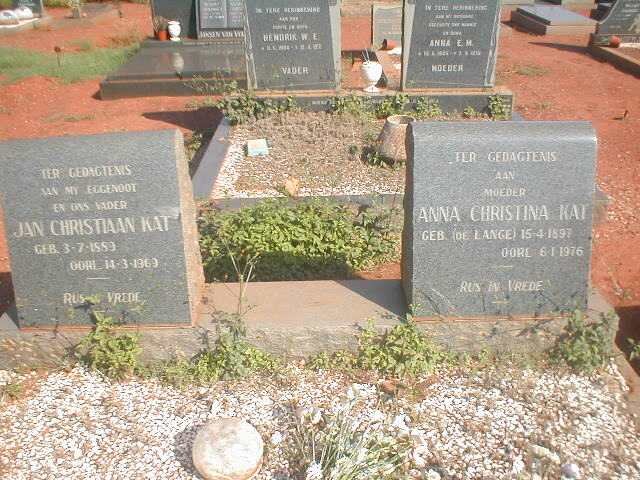 KAT Jan Christiaan 1883-1969 &amp; Anna Christina DE LANGE 1897-1976