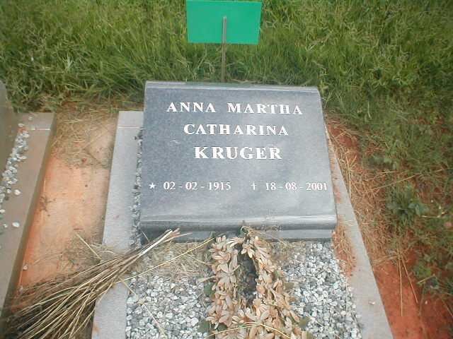 KRUGER Anna Martha Catharina 1915-2001