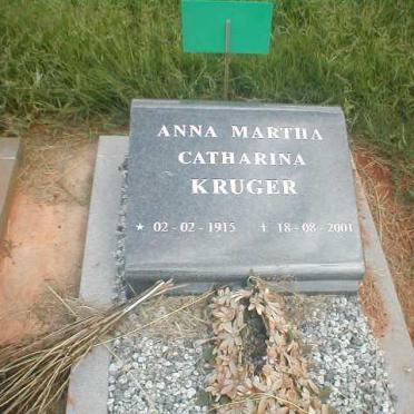 KRUGER Anna Martha Catharina 1915-2001