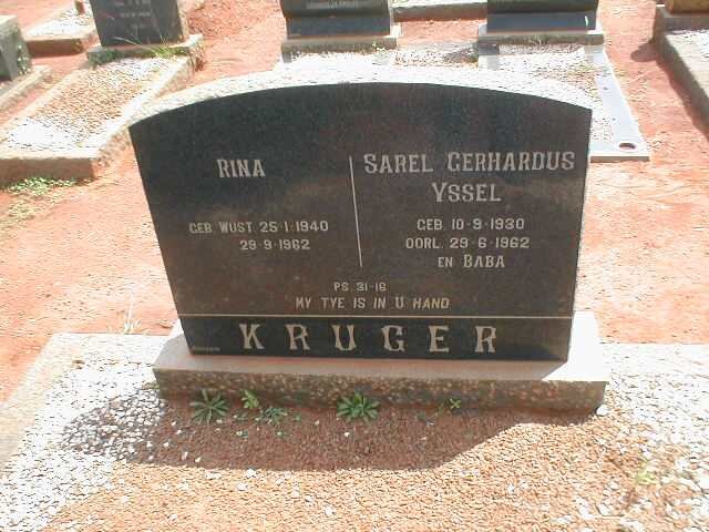 KRUGER Sarel Gerhardus Yssel 1930-1962 &amp; Rina 1940-1962