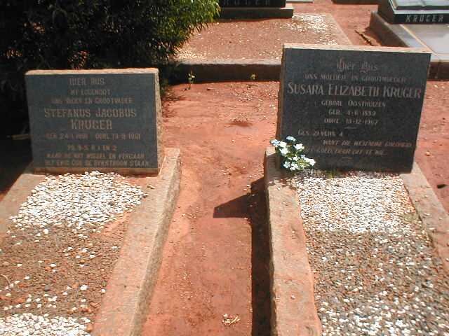 KRUGER Stefanus Jacobus 1891-1961 &amp; Susara Elizabeth OOSTHUIZEN 1889-1967