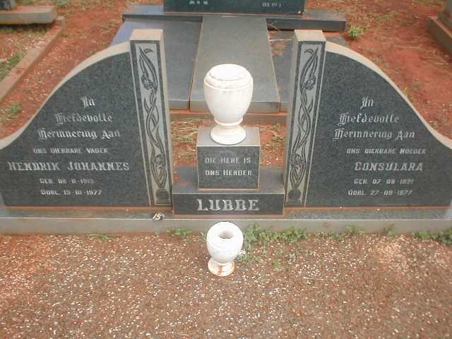 LUBBE Hendrik Johannes 1913-1977 &amp; Consulara 1921-1977