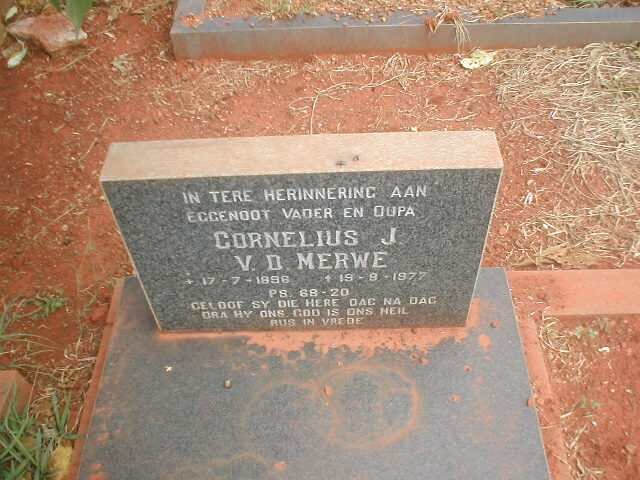 MERWE Cornelius J., van der 1896-1977