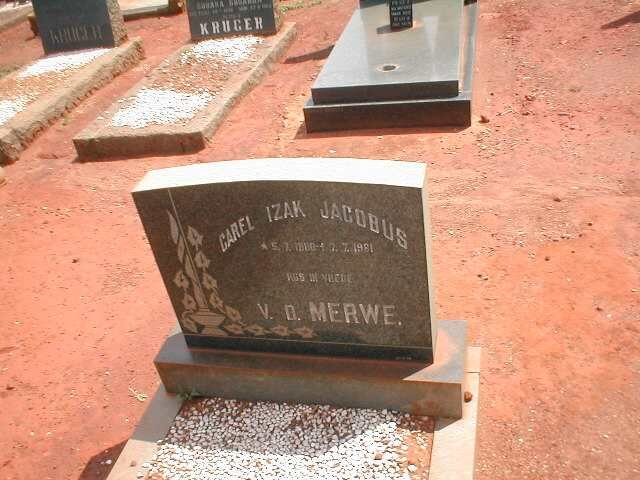MERWE Carel Izak Jacobus, v.d. 1888-1981