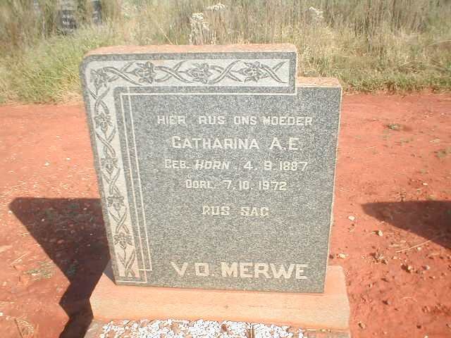 MERWE Catharina A.E., v.d. nee HORN 1887-1972