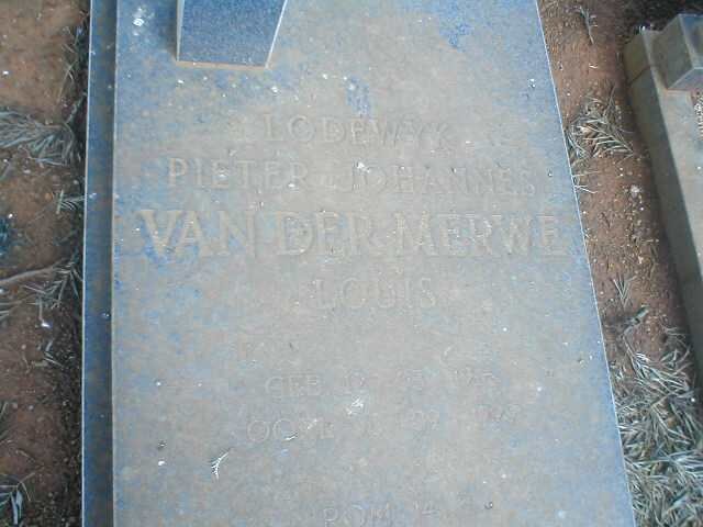 MERWE Lodewyk Pieter Johannes, van der