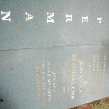 OPPERMAN Johanna Magdalena 1926 - 1996