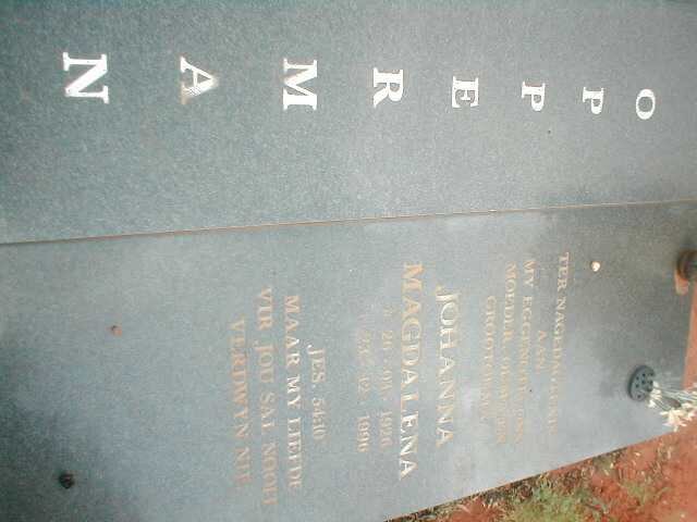 OPPERMAN Johanna Magdalena 1926 - 1996