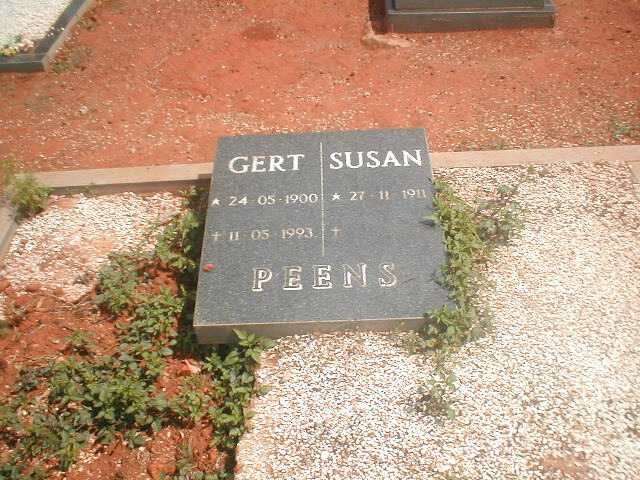 PEENS Gert 1900-1993 &amp; Susan 1911-