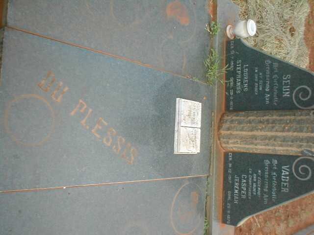 PLESSIS Casper Jeremiah, du 1917-1976 :: DU PLESSIS Lourens Stephanus 1953-1976