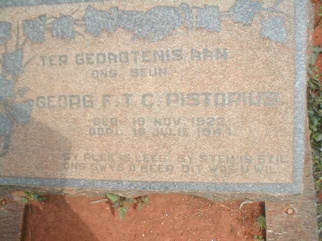 PISTORIUS Georg F.T.C. 1922-1944