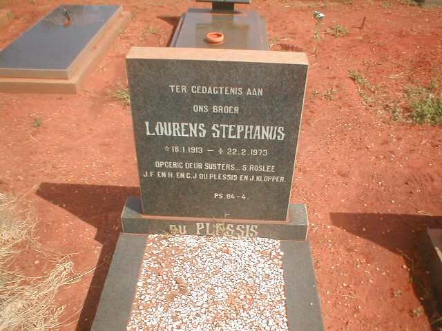 PLESSIS Lourens Stephanus, du 1913-1973
