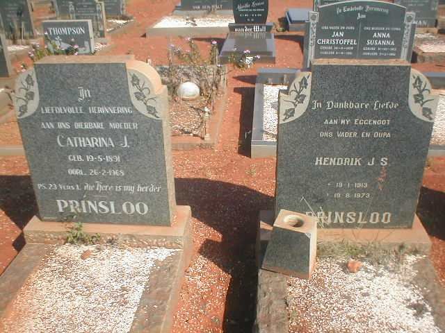 PRINSLOO Hendrik J.S. 1913-1973 &amp; Catharina J. 1891-1968