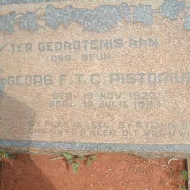 PISTORIUS Georg F.T.C. 1922-1944
