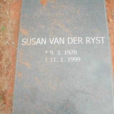 RYST Susan, van der 1920-1999