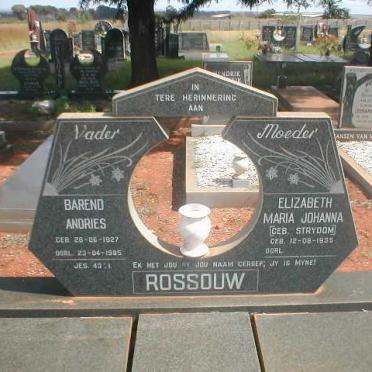 ROSSOUW Barend Andries 1927-1985 &amp; Elizabeth Maria Johanna STRYDOM 1935-