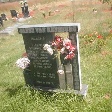 RENSBURG Jan Nicolaas, Janse van 1943-1999