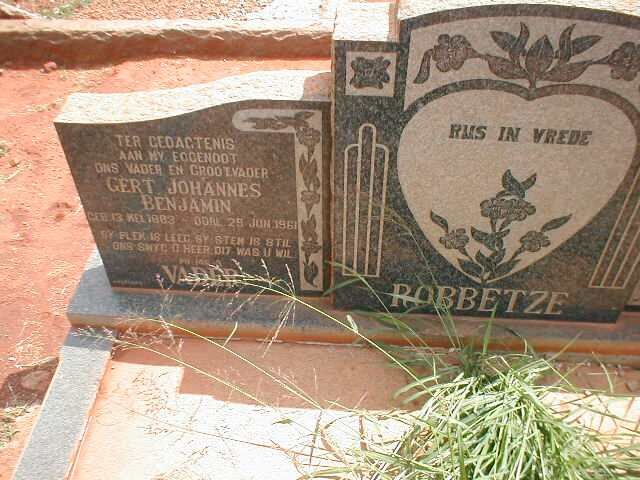 ROBBETZE Gert Johannes Benjamin 1883-1961